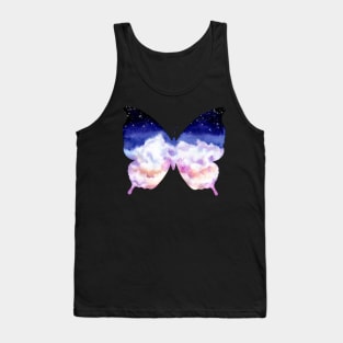 Watercolor Sky and Butterfly Tank Top